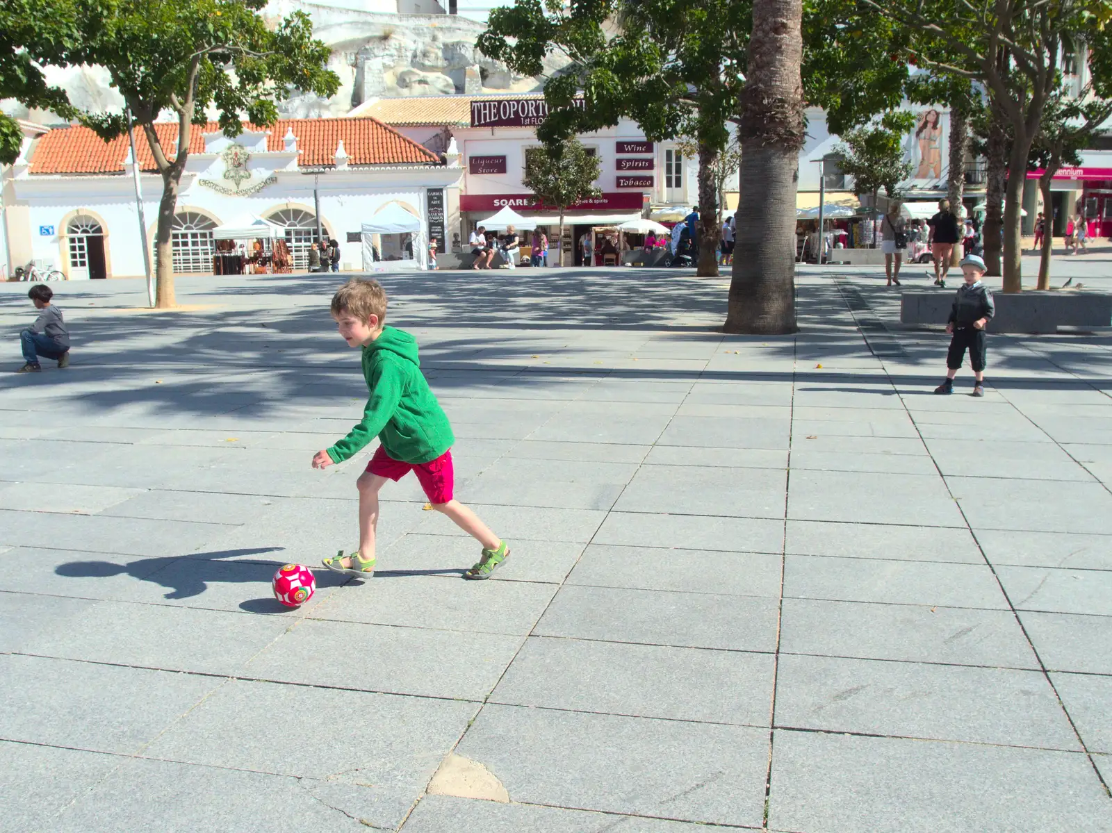 Fred and Harry do some kick-about, from Last Days and the Journey Home, Albufeira, Portugal - 9th April 2016