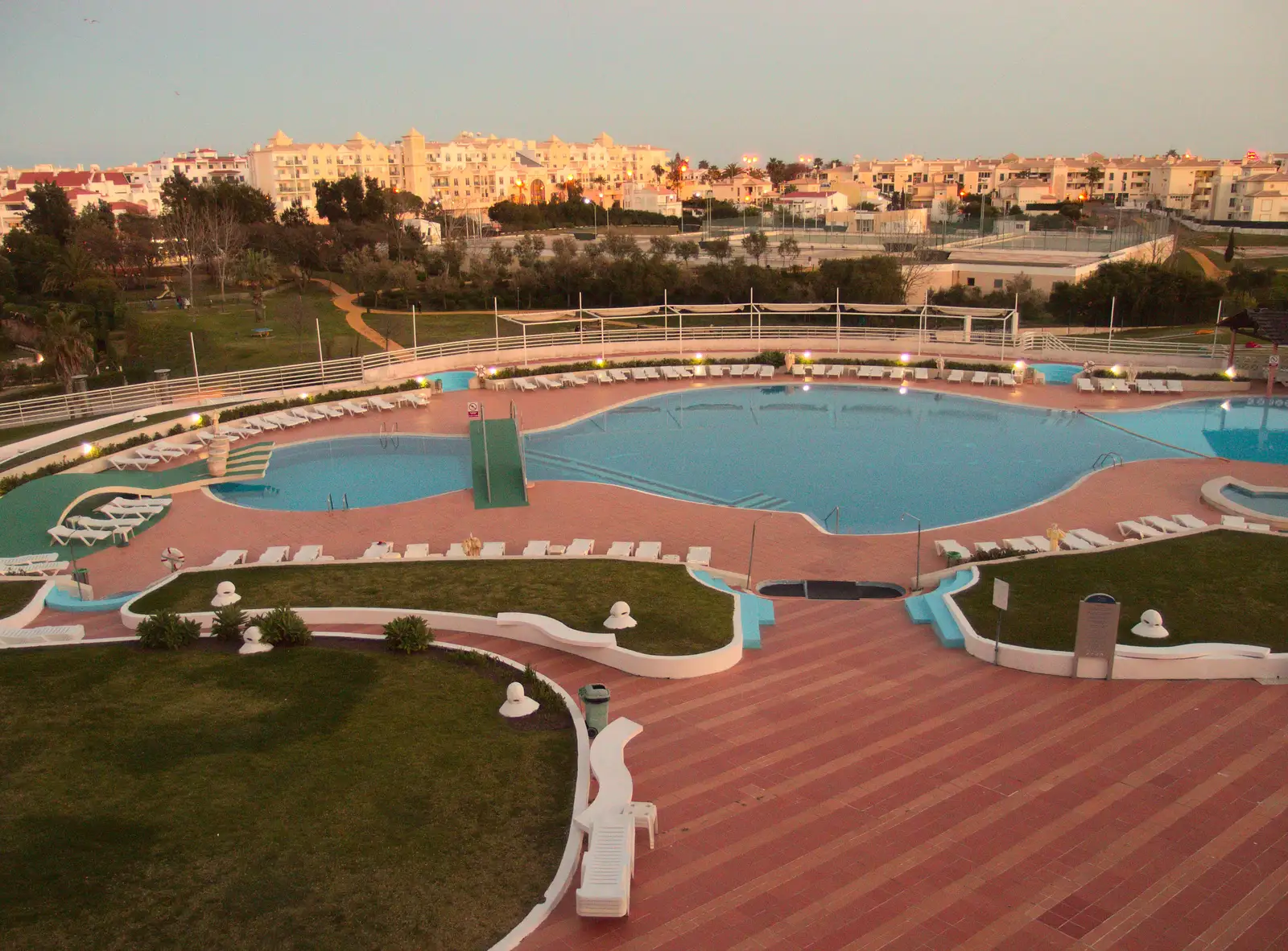 A view of the outdoor pool, from Last Days and the Journey Home, Albufeira, Portugal - 9th April 2016