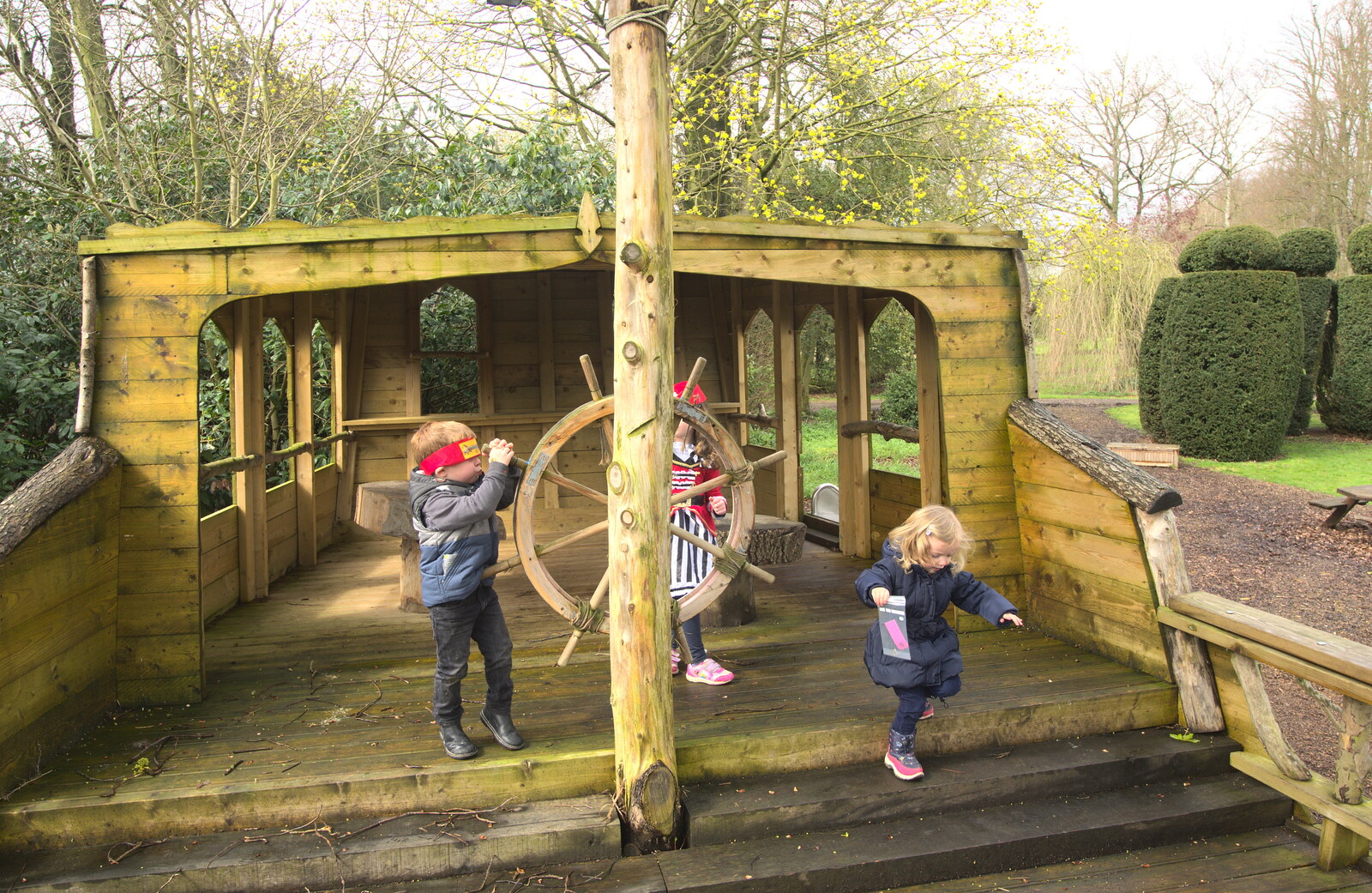 On board the pirate ship from Harry's Pirate Party, The Oaksmere, Brome, Suffolk - 16th April 2016