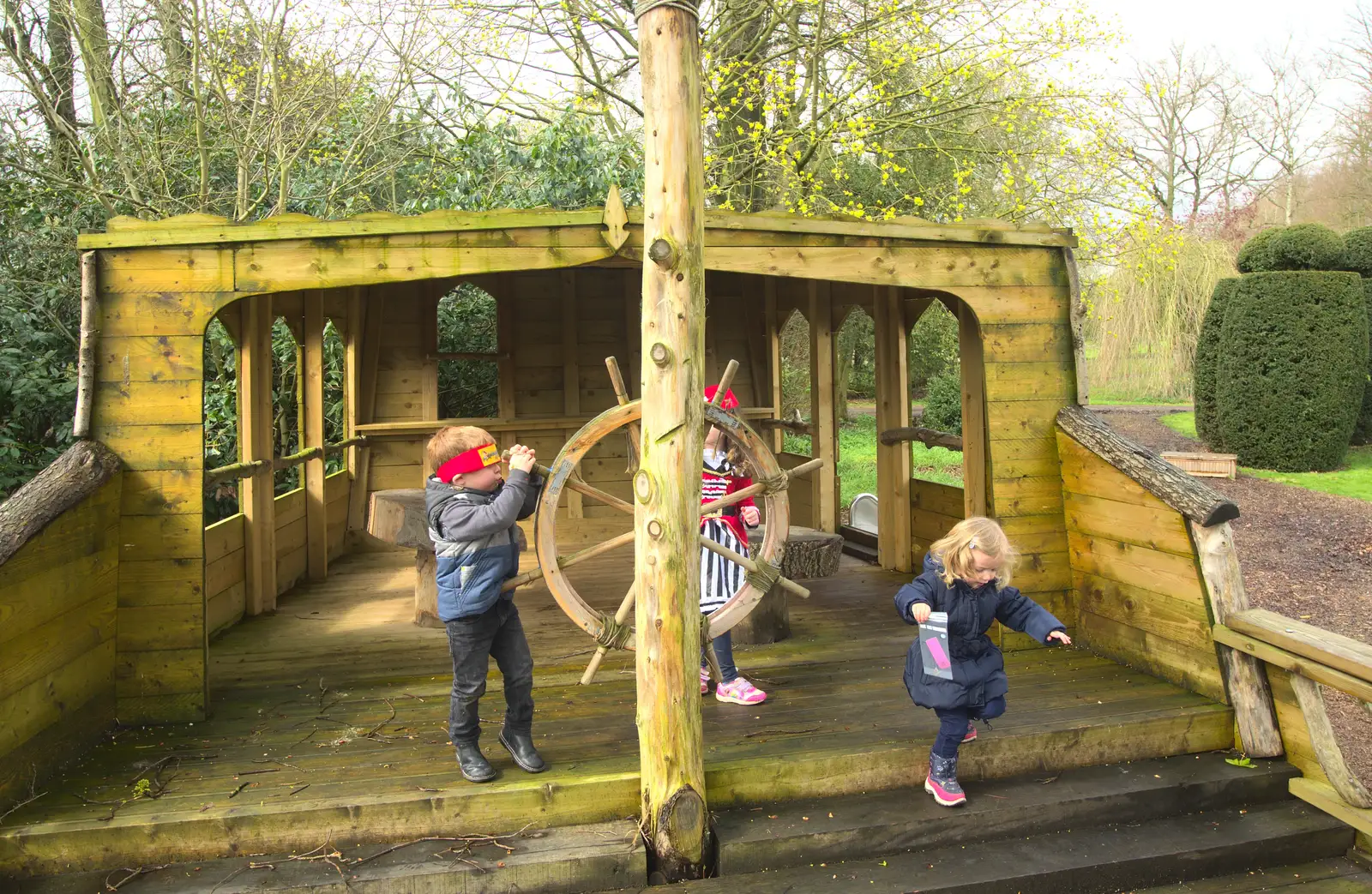 On board the pirate ship, from Harry's Pirate Party, The Oaksmere, Brome, Suffolk - 16th April 2016