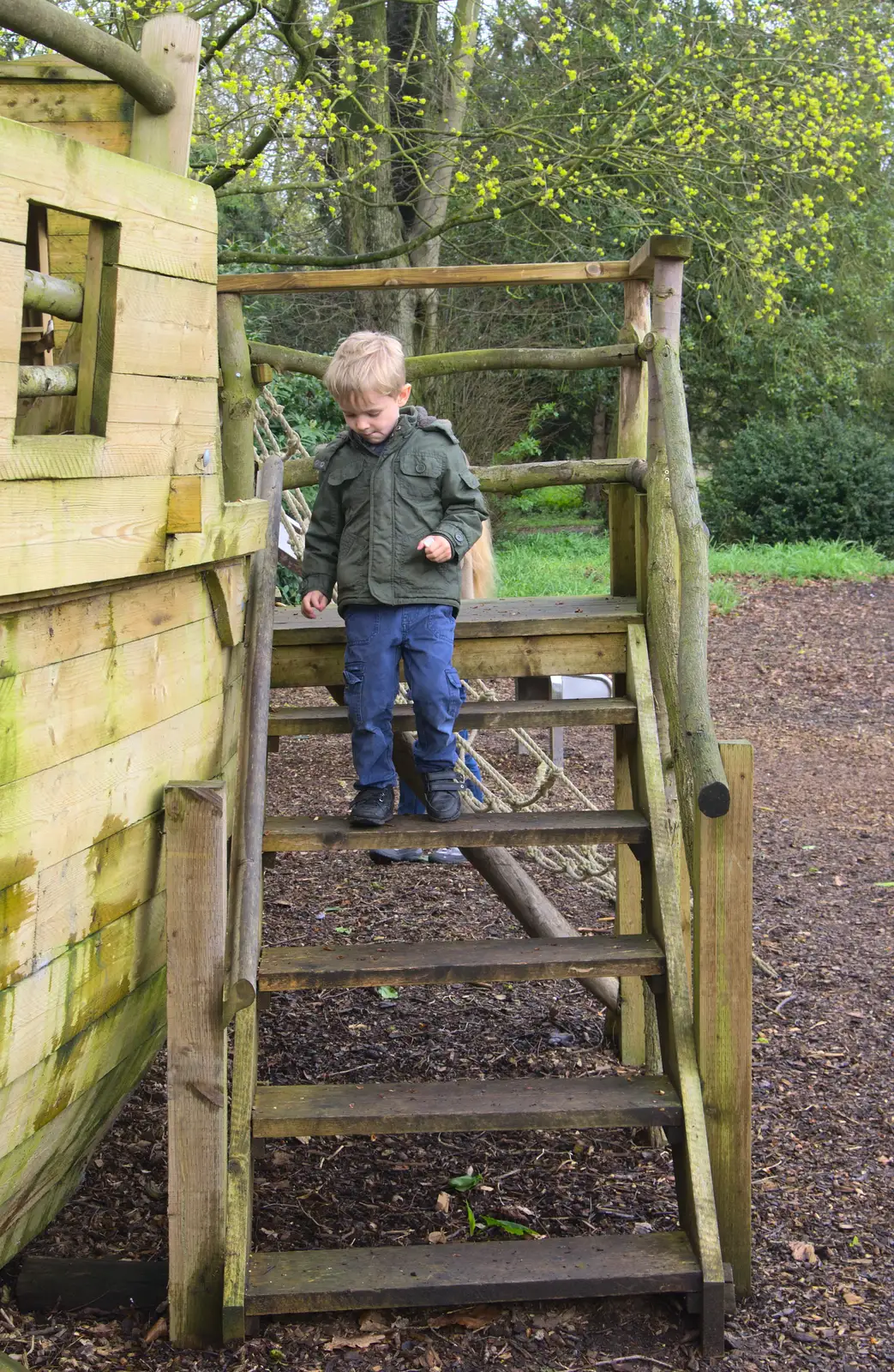 Harry on the ship, from Harry's Pirate Party, The Oaksmere, Brome, Suffolk - 16th April 2016