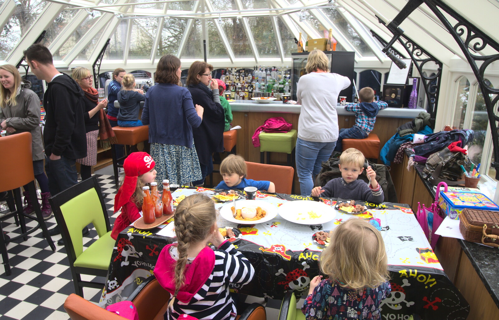 It's a feeding frenzy from Harry's Pirate Party, The Oaksmere, Brome, Suffolk - 16th April 2016
