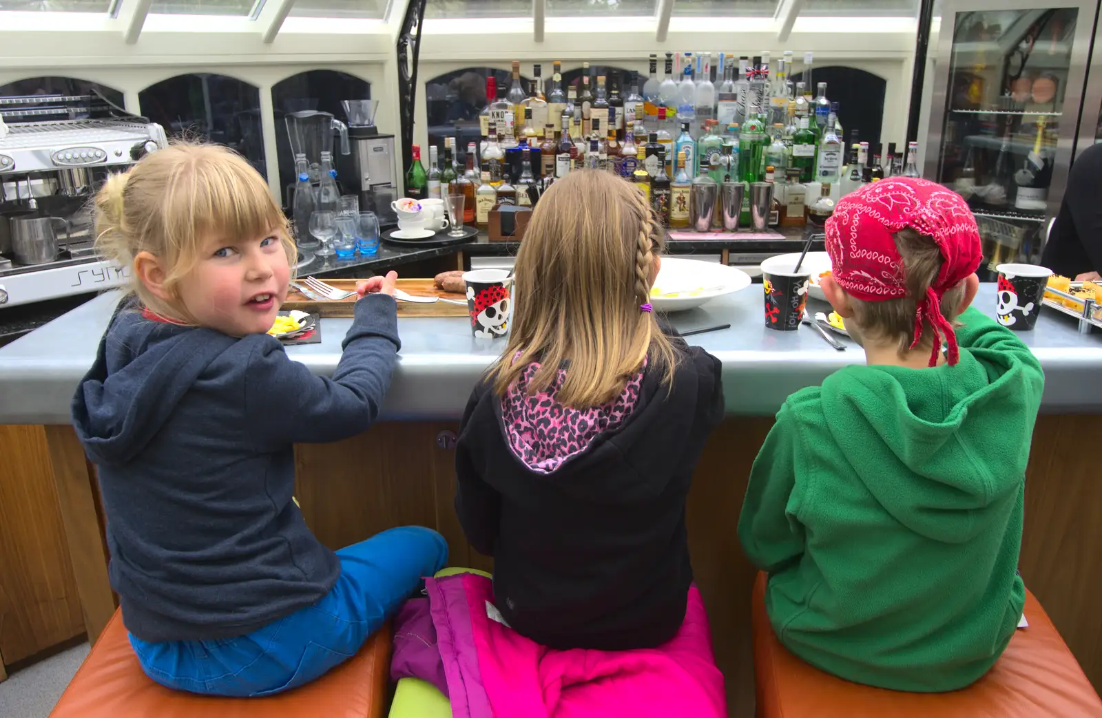 Grace, Soph and Fred, from Harry's Pirate Party, The Oaksmere, Brome, Suffolk - 16th April 2016