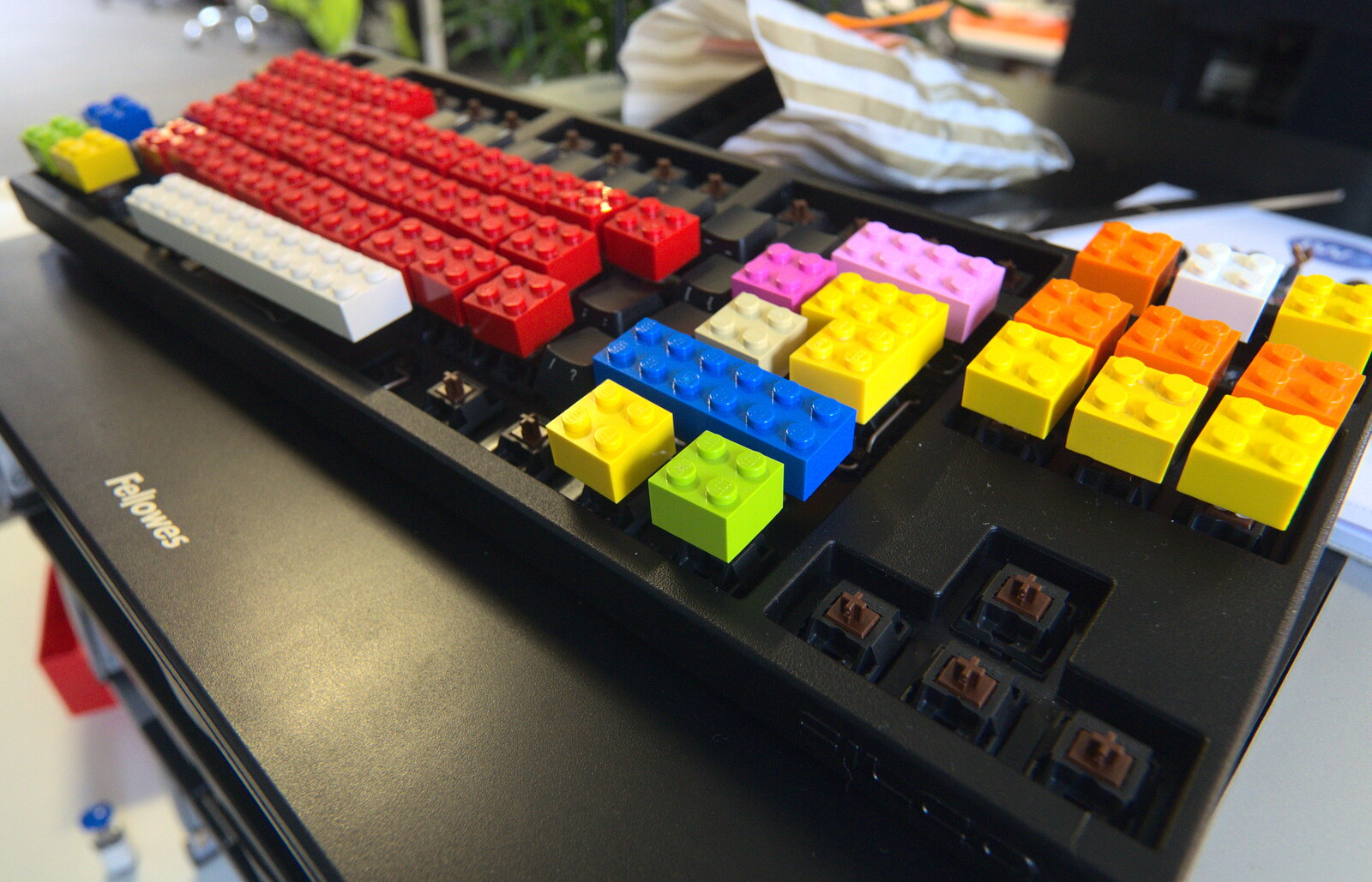 The Lego keyboard takes shape from A SwiftKey Innovation Week, Southwark, London - 22nd April 2016