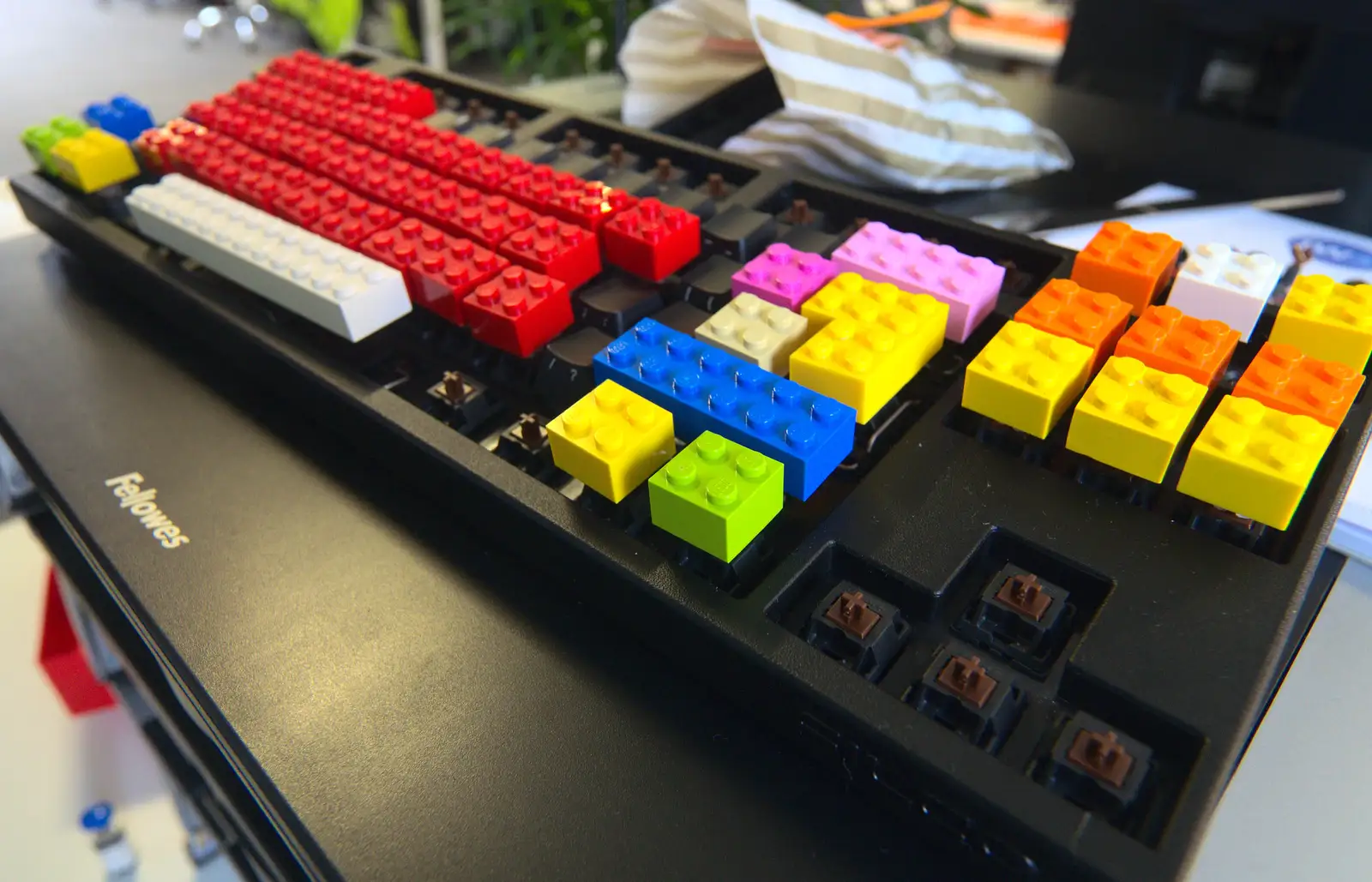 The Lego keyboard takes shape, from A SwiftKey Innovation Week, Southwark, London - 22nd April 2016