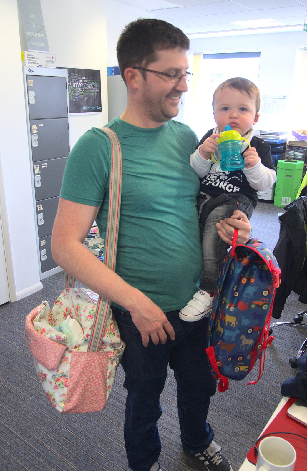 Mike brings his sprog in to the office from A SwiftKey Innovation Week, Southwark, London - 22nd April 2016