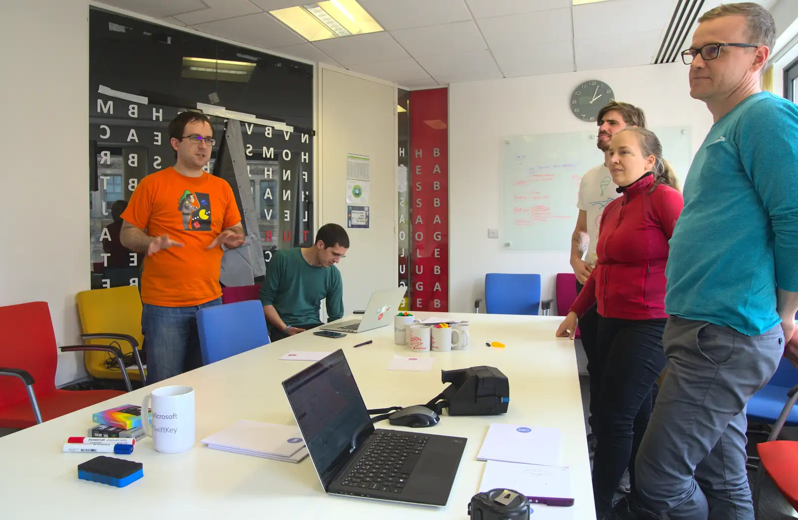 Fran introduces the Lego competition, from A SwiftKey Innovation Week, Southwark, London - 22nd April 2016