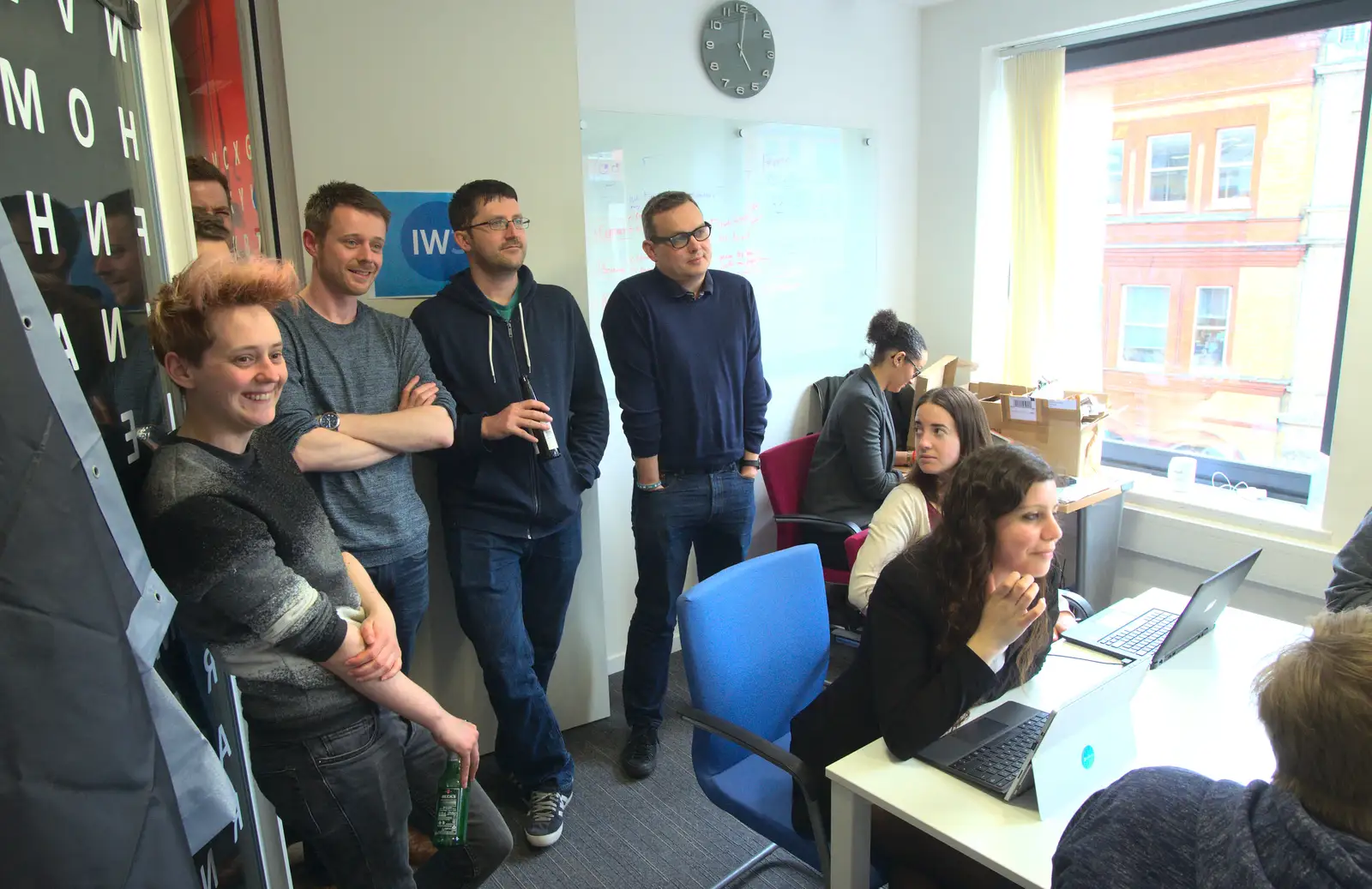 SwiftKey staff watch the goings on, from A SwiftKey Innovation Week, Southwark, London - 22nd April 2016