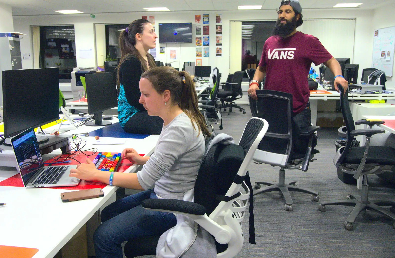 Alice does some late-evening work, from A SwiftKey Innovation Week, Southwark, London - 22nd April 2016