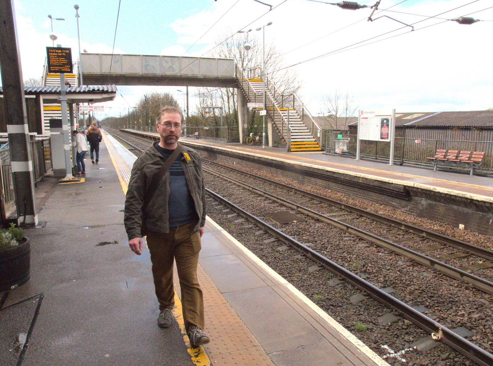 Marc roams Platform 1 at Diss from The East Anglian Beer Festival, Bury St Edmunds, Suffolk - 23rd April 2016