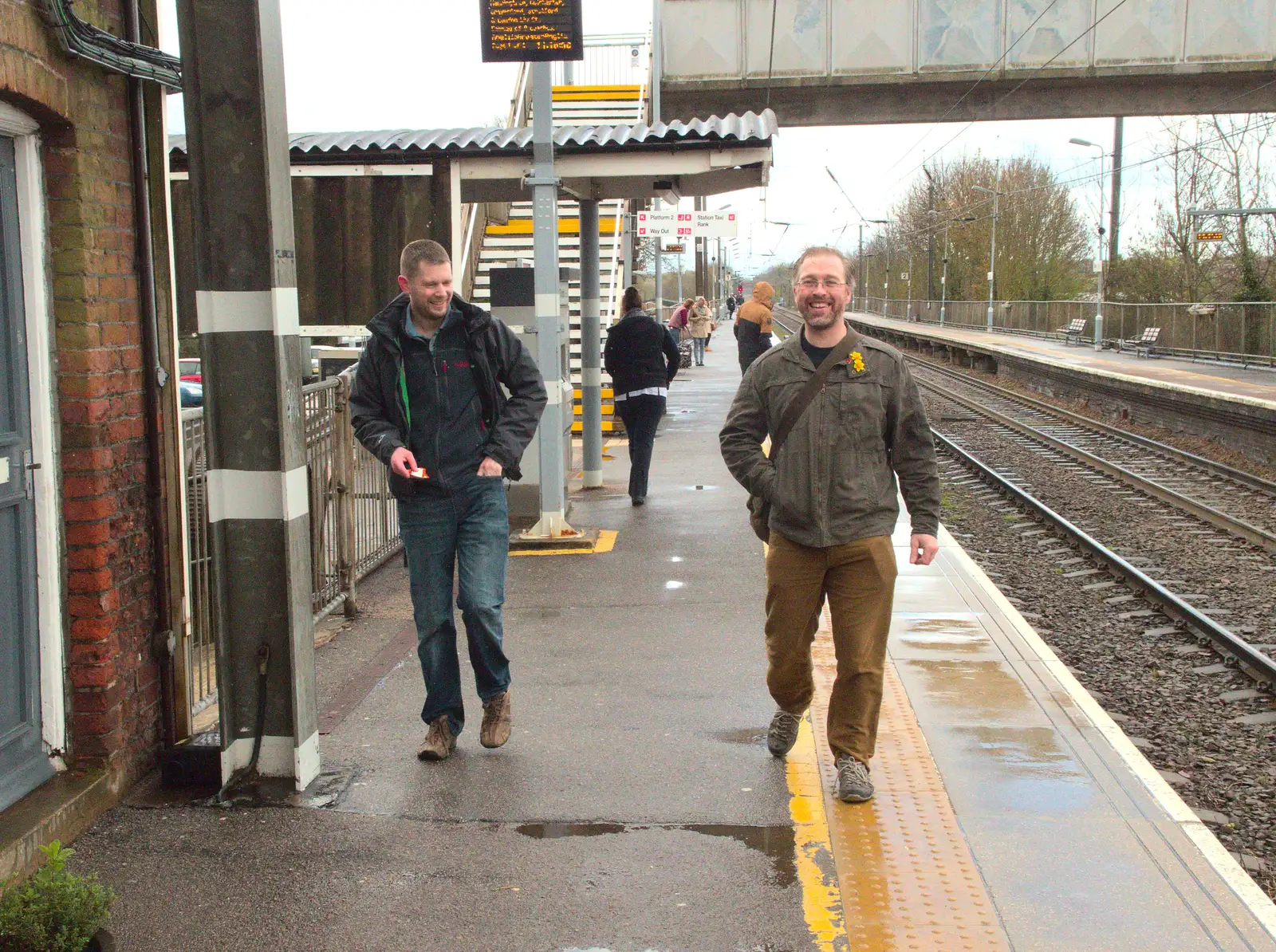 The Boy Phil and Marc on the platform, from The East Anglian Beer Festival, Bury St Edmunds, Suffolk - 23rd April 2016