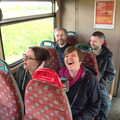 The gang on the train from Stowmarket to Bury, The East Anglian Beer Festival, Bury St Edmunds, Suffolk - 23rd April 2016