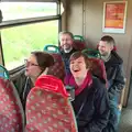 The gang on the train from Stowmarket to Bury, The East Anglian Beer Festival, Bury St Edmunds, Suffolk - 23rd April 2016