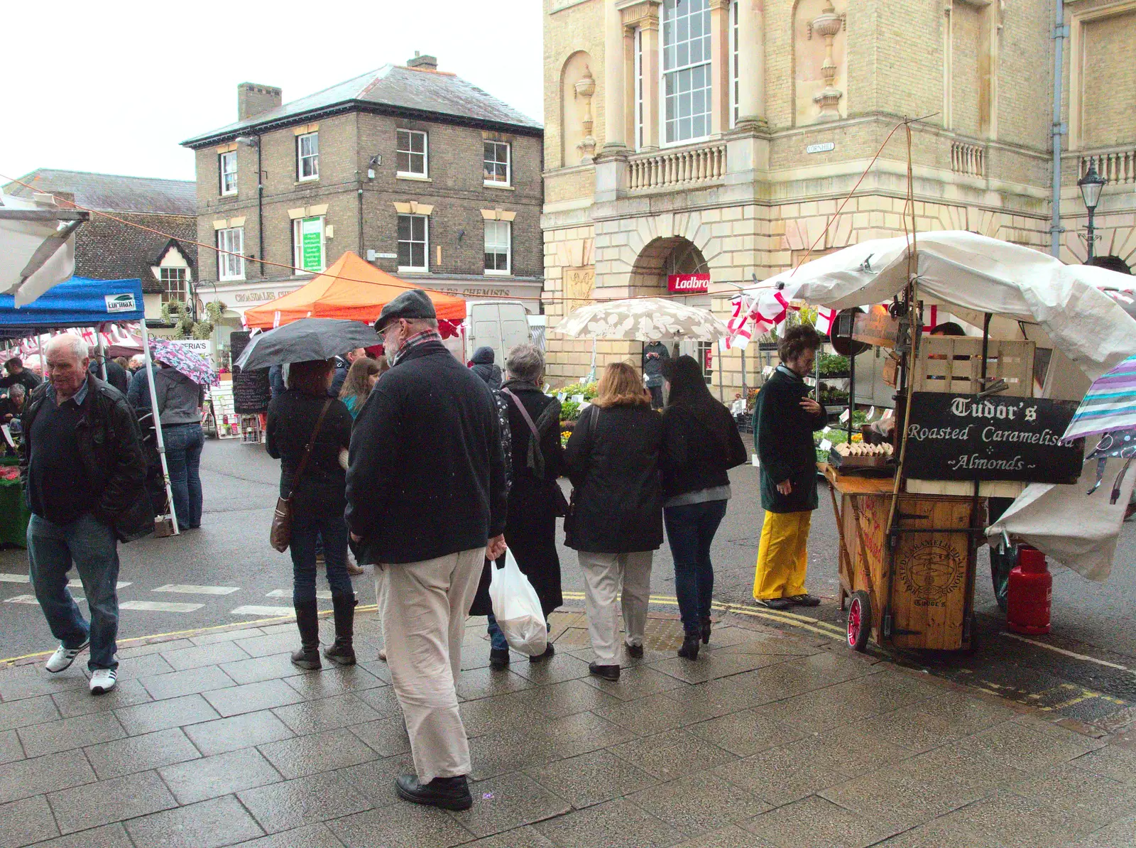 Bury market is going on, from The East Anglian Beer Festival, Bury St Edmunds, Suffolk - 23rd April 2016