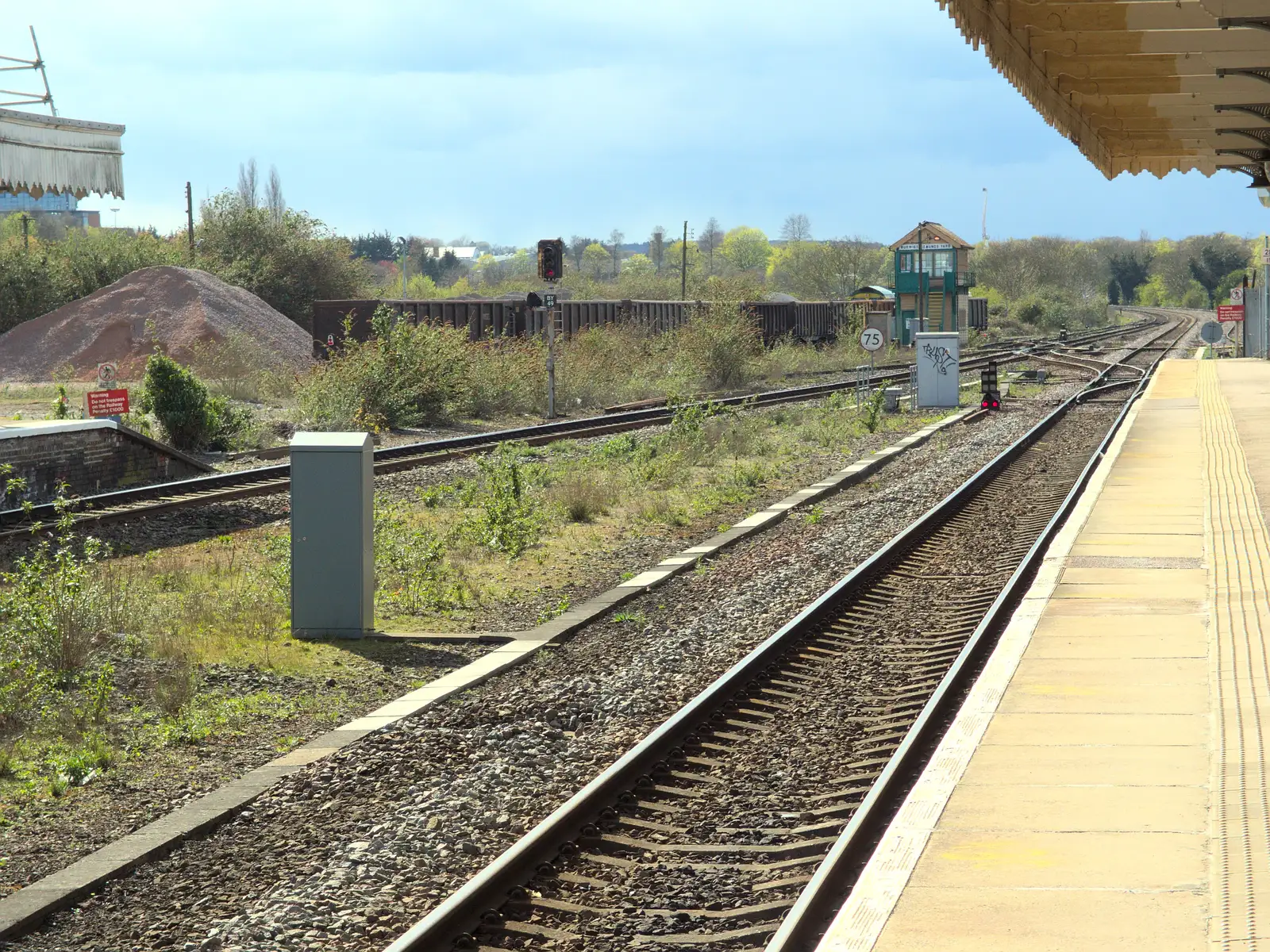 Looking down to the signal box, from The East Anglian Beer Festival, Bury St Edmunds, Suffolk - 23rd April 2016