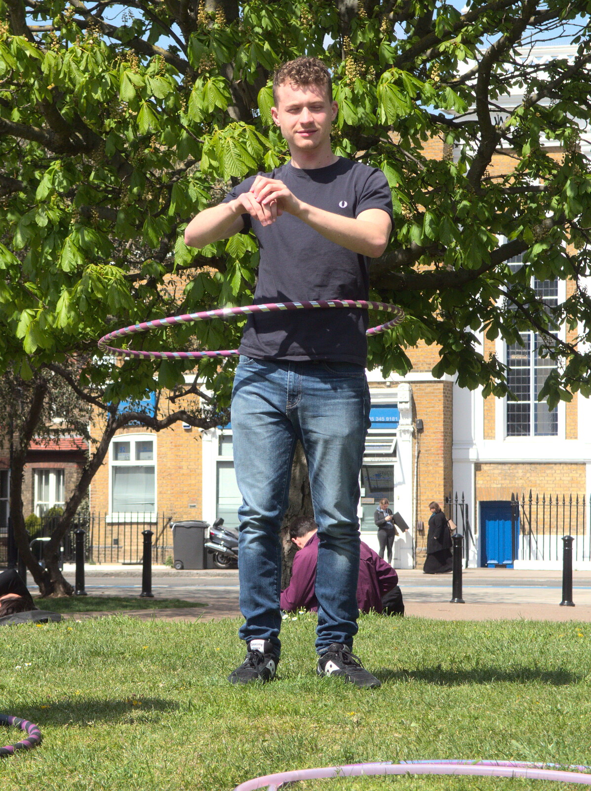 Alex in a hoop from The BSCC at the Hoxne Swan, and Mint Street Hula, Suffolk and London - 4th May 2016