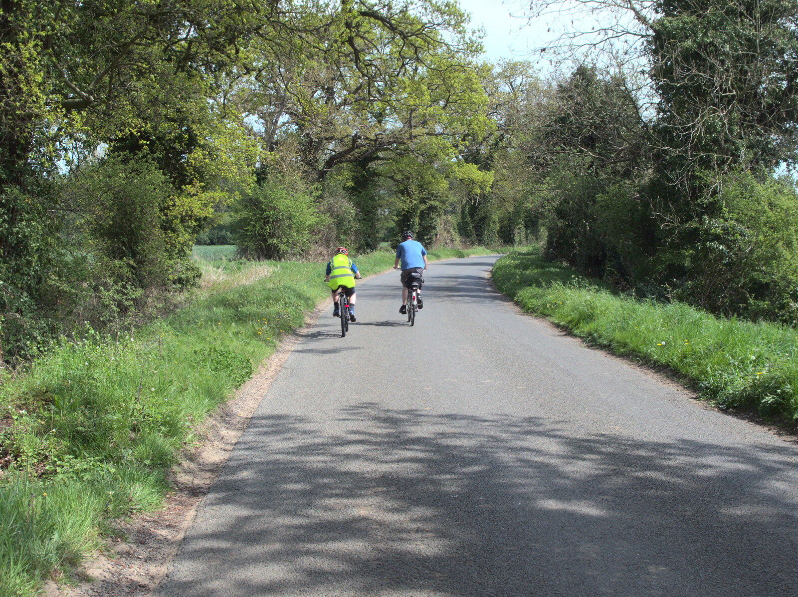 Matthew and Alan in a lane from The BSCC Cycling Weekender, Outwell, West Norfolk - 7th May 2016