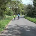 Matthew and Alan in a lane, The BSCC Cycling Weekender, Outwell, West Norfolk - 7th May 2016