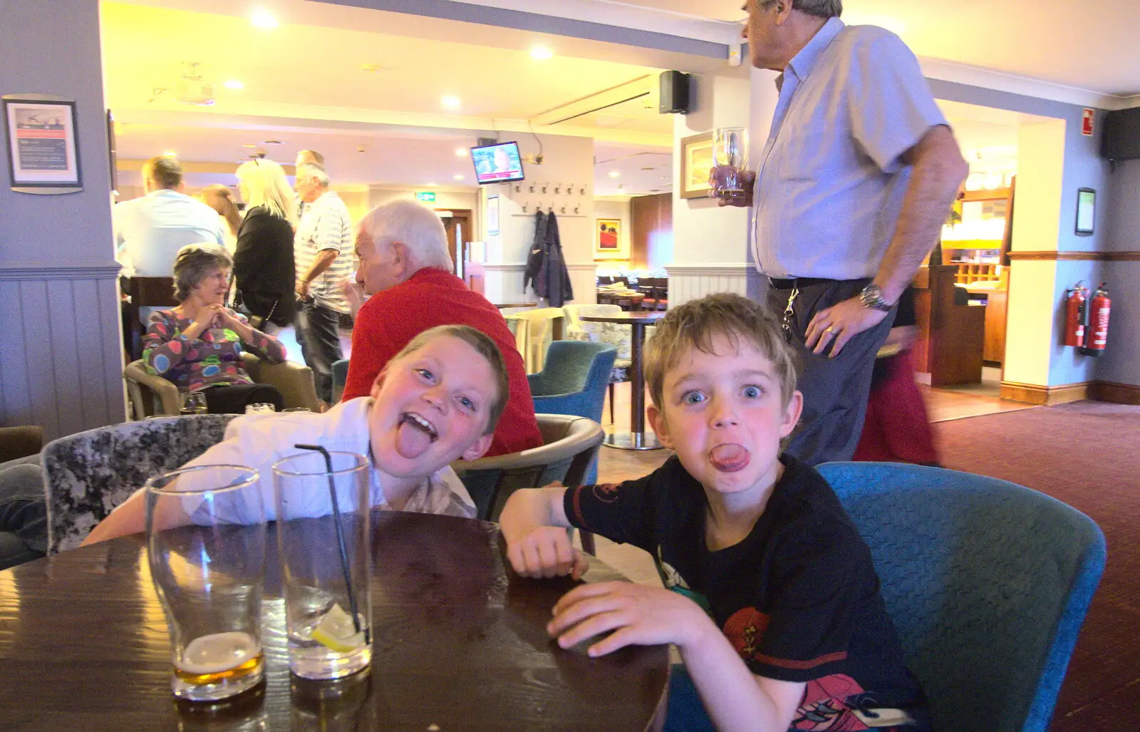 Matthew and Fred at the Crown Lodge in Outwell, from The BSCC Cycling Weekender, Outwell, West Norfolk - 7th May 2016