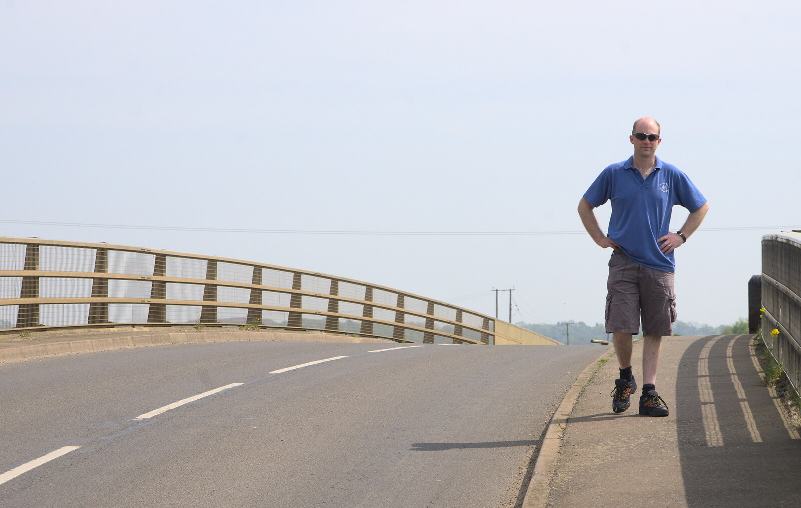 Paul walks back from the bridge from The BSCC Cycling Weekender, Outwell, West Norfolk - 7th May 2016