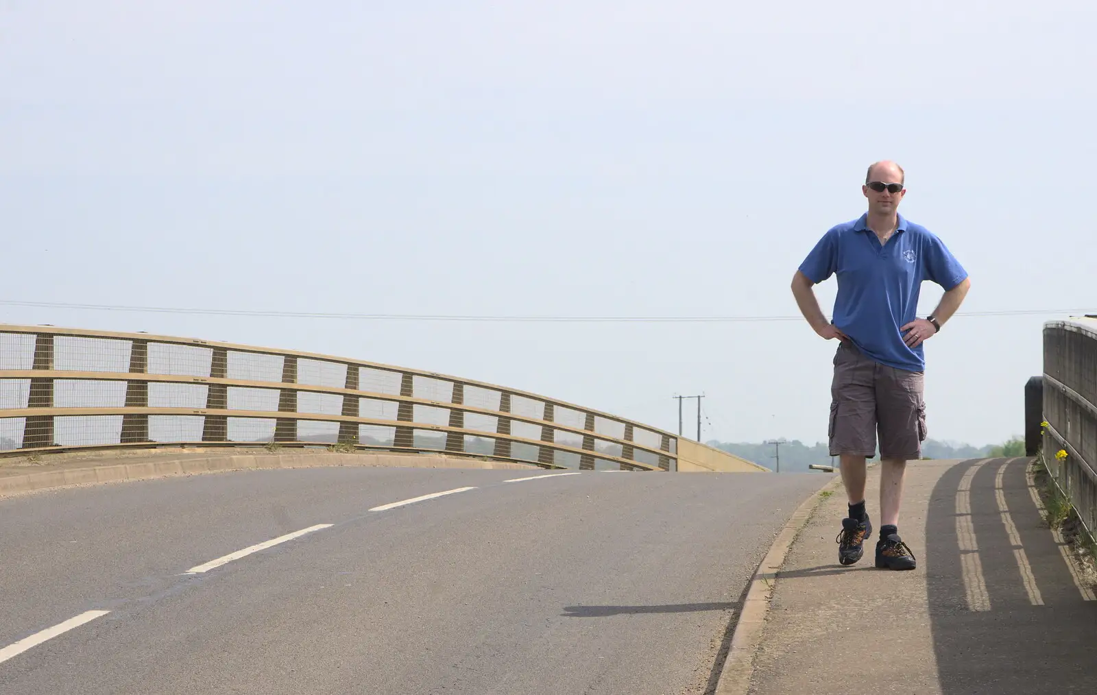 Paul walks back from the bridge, from The BSCC Cycling Weekender, Outwell, West Norfolk - 7th May 2016