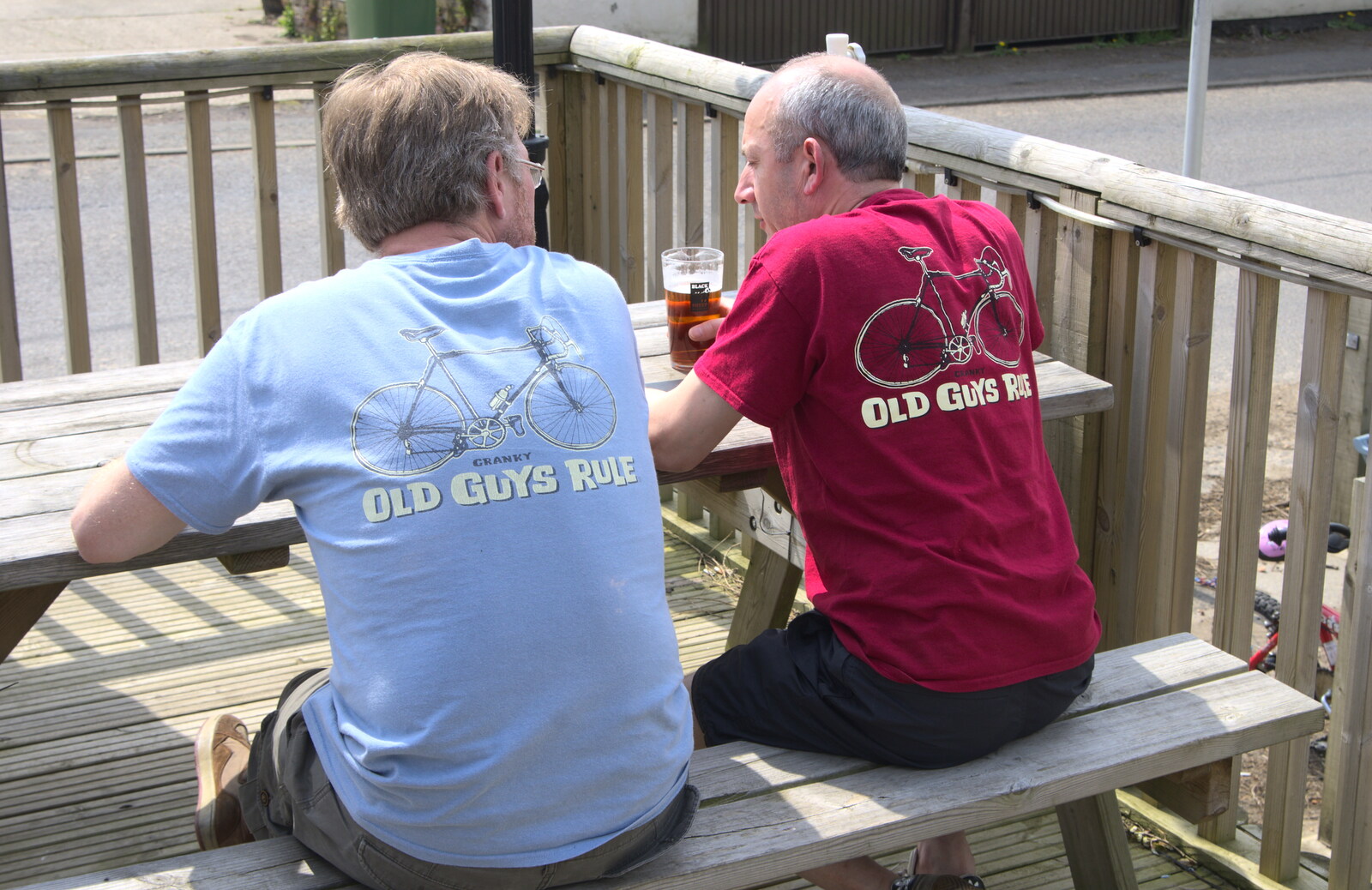 Marc and DH's his'n'hers tee-shirts from The BSCC Cycling Weekender, Outwell, West Norfolk - 7th May 2016
