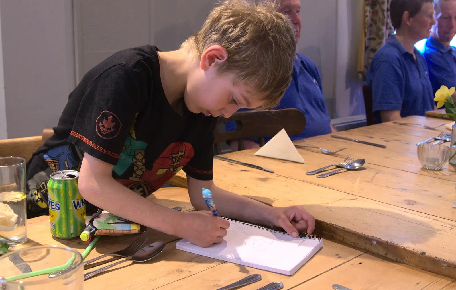 Fred does some drawing, from The BSCC Cycling Weekender, Outwell, West Norfolk - 7th May 2016