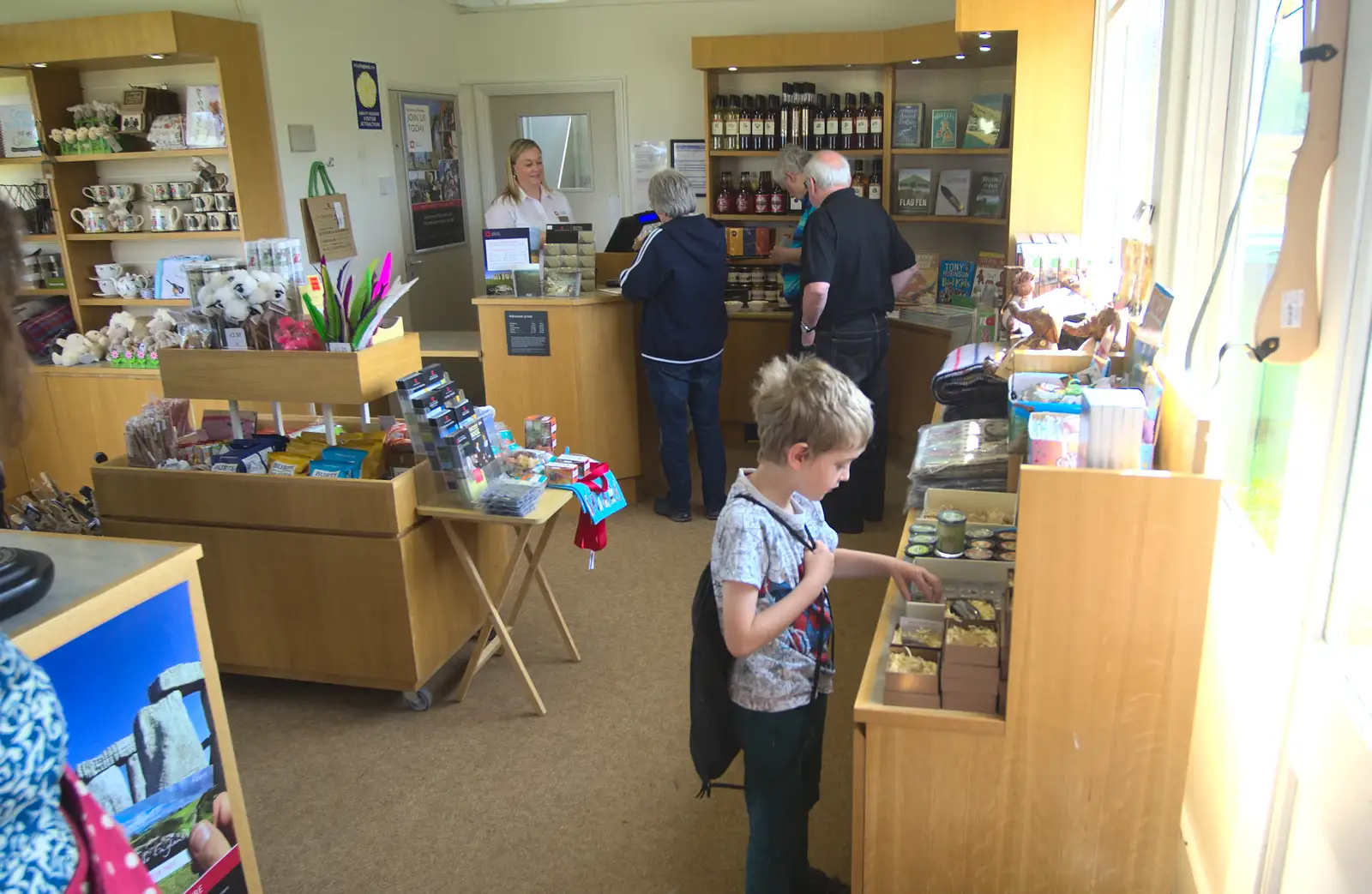 Fred looks at stuff to buy, from A Trip to Grime's Graves, Thetford, Norfolk - 8th May 2016