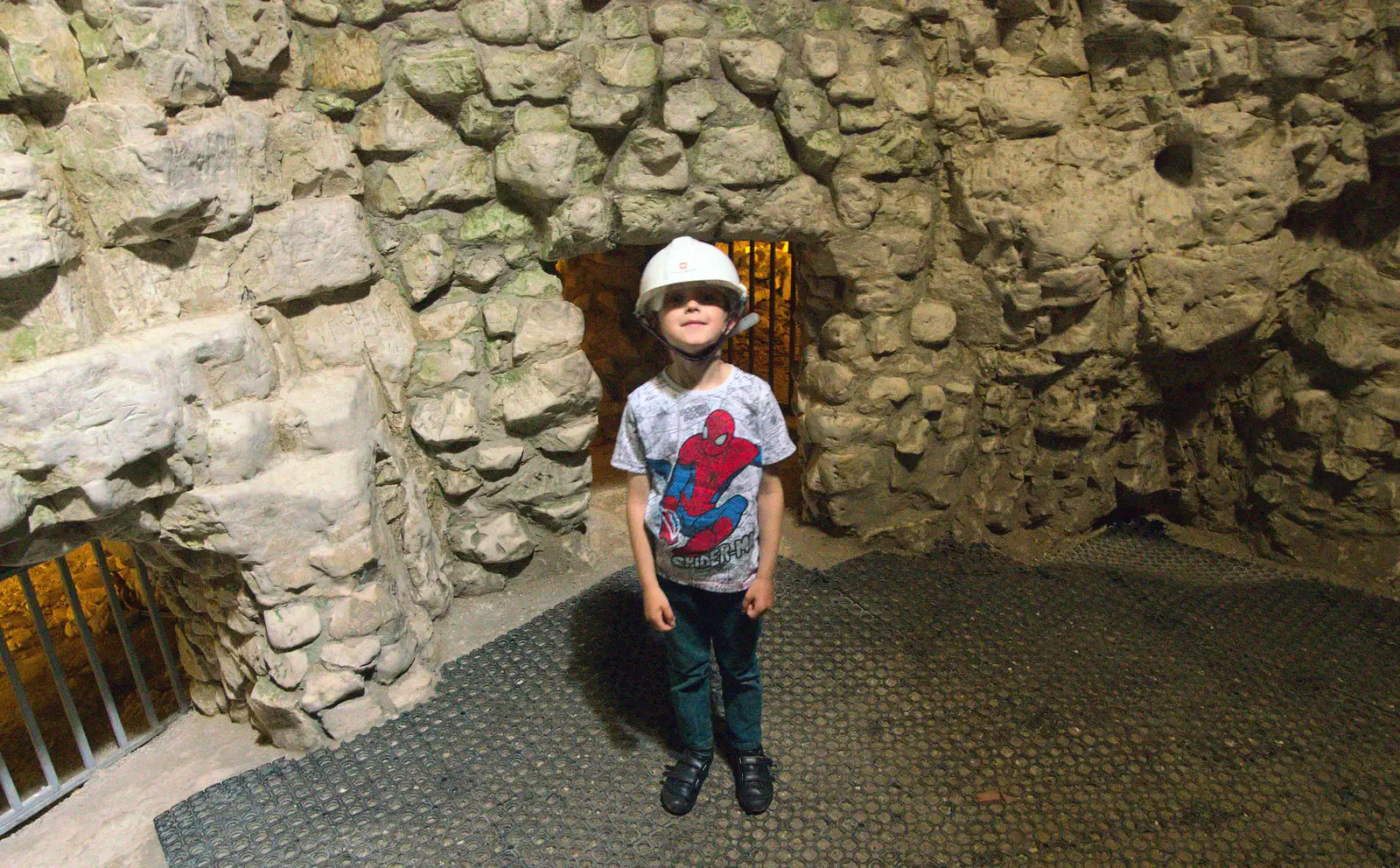 Fred at the bottom of the pit, from A Trip to Grime's Graves, Thetford, Norfolk - 8th May 2016