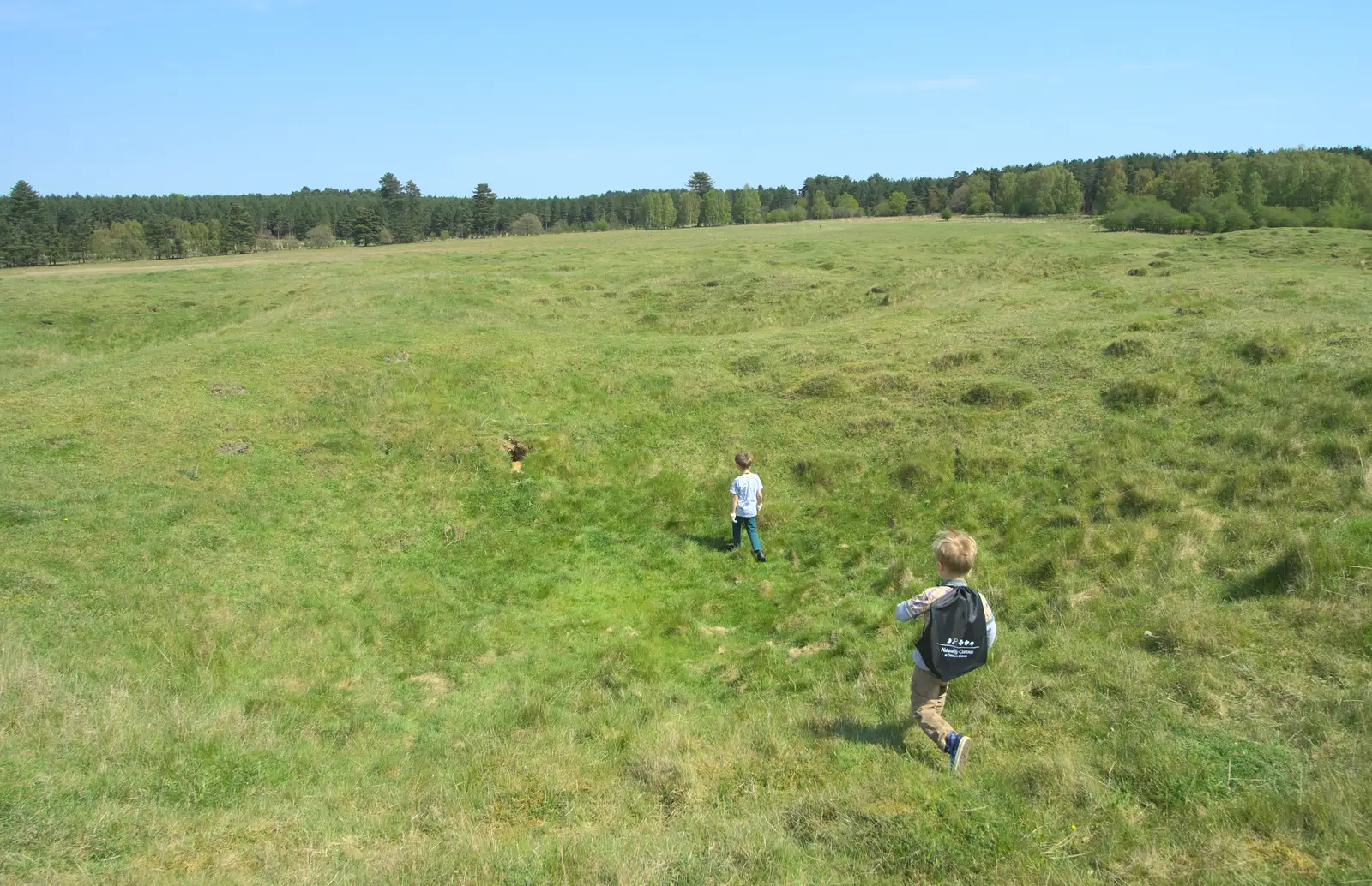 Fred and Harry run around in a hole in the ground, from A Trip to Grime's Graves, Thetford, Norfolk - 8th May 2016