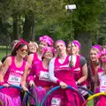 A pink posse does a selfie-on-a-stick, Isobel's Race for Life, Costessey, Norwich - 15th May 2016