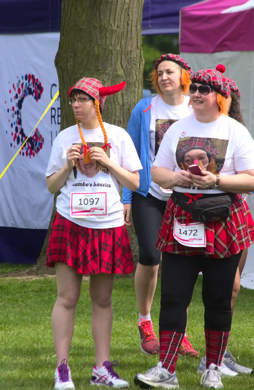 A Scottish contingent, from Isobel's Race for Life, Costessey, Norwich - 15th May 2016