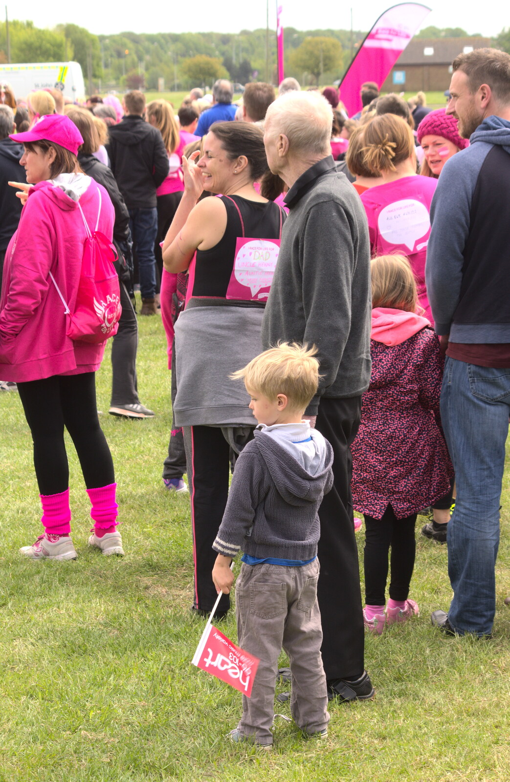 Harry and Grandad from Isobel's Race for Life, Costessey, Norwich - 15th May 2016