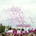 A bunch of shiny streamers are let off, Isobel's Race for Life, Costessey, Norwich - 15th May 2016