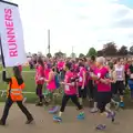 The first runners are taken to the start line, Isobel's Race for Life, Costessey, Norwich - 15th May 2016