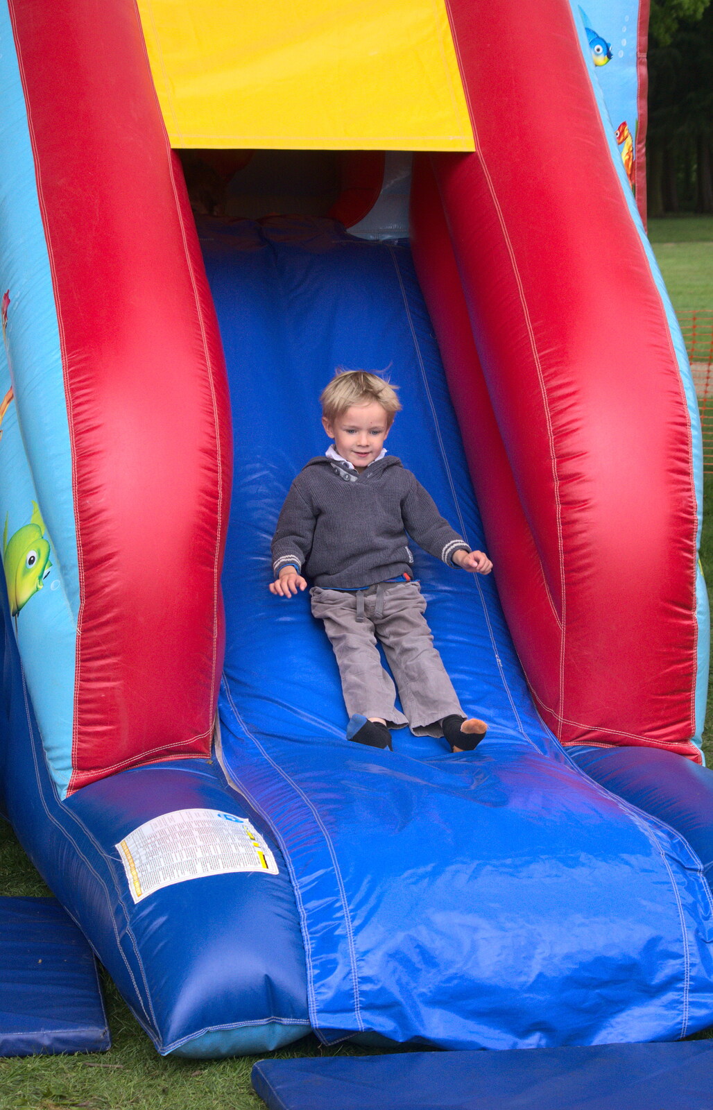 Harry on a slide from Isobel's Race for Life, Costessey, Norwich - 15th May 2016