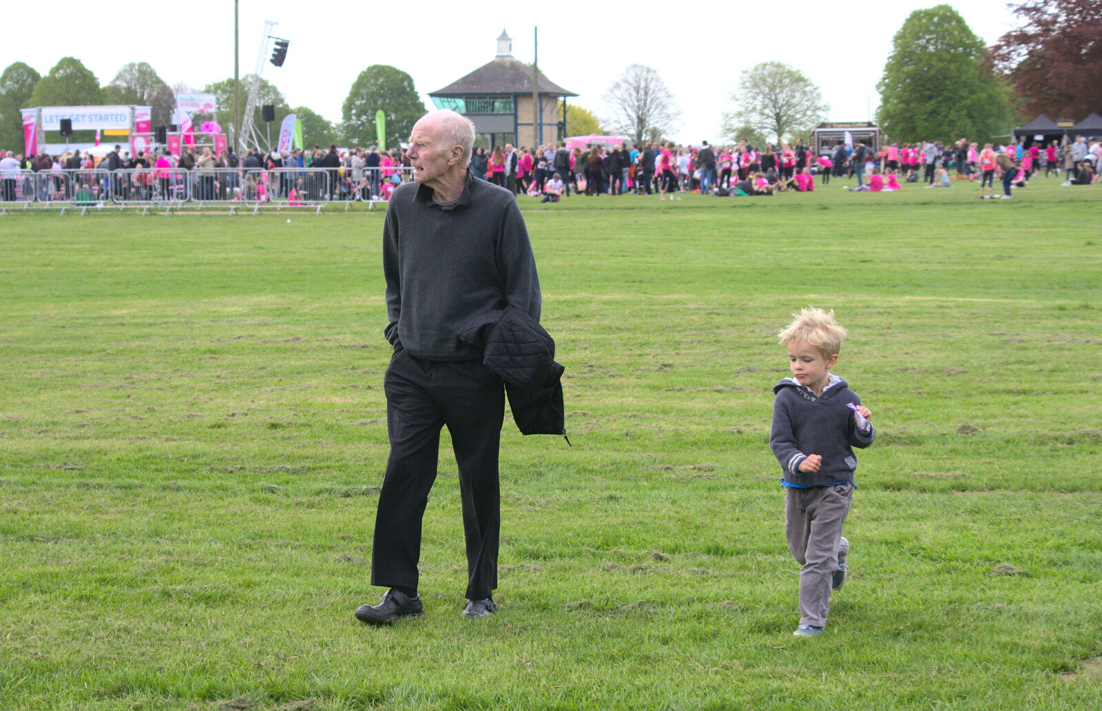 Grandad and Harry again from Isobel's Race for Life, Costessey, Norwich - 15th May 2016