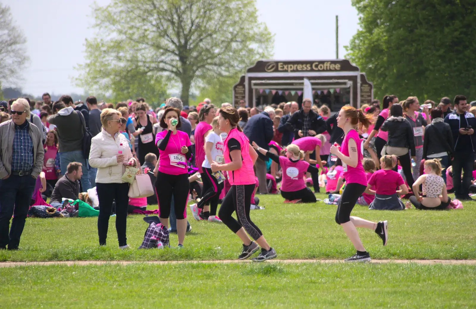 Runners mingle with the crowds, from Isobel's Race for Life, Costessey, Norwich - 15th May 2016