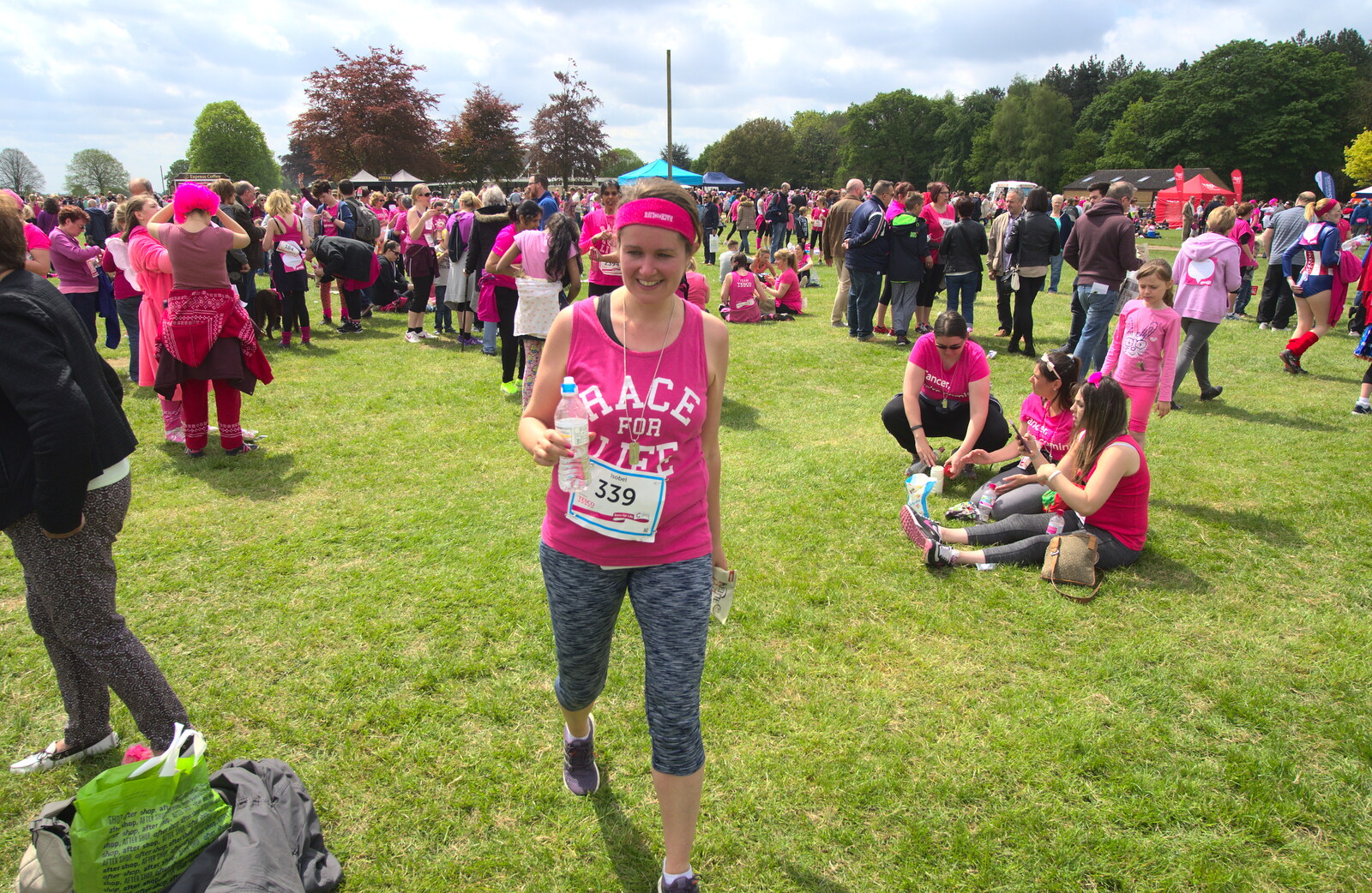 Isobel wanders around with some water from Isobel's Race for Life, Costessey, Norwich - 15th May 2016