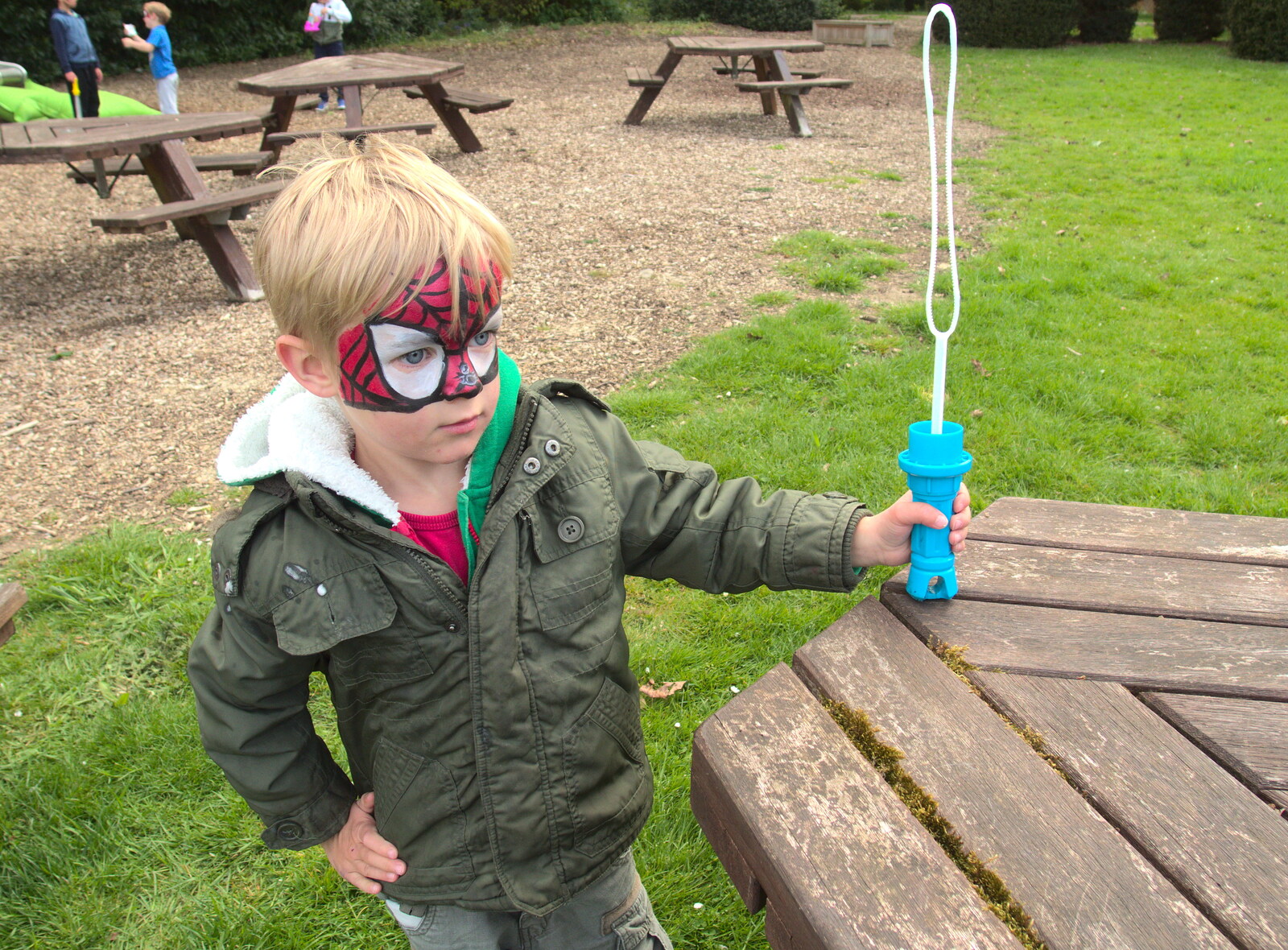 Harry's got Spider-Man facepaint from The BBs at New Buckeham, and Beers at Katzenjammer's, London - 16th May 2016