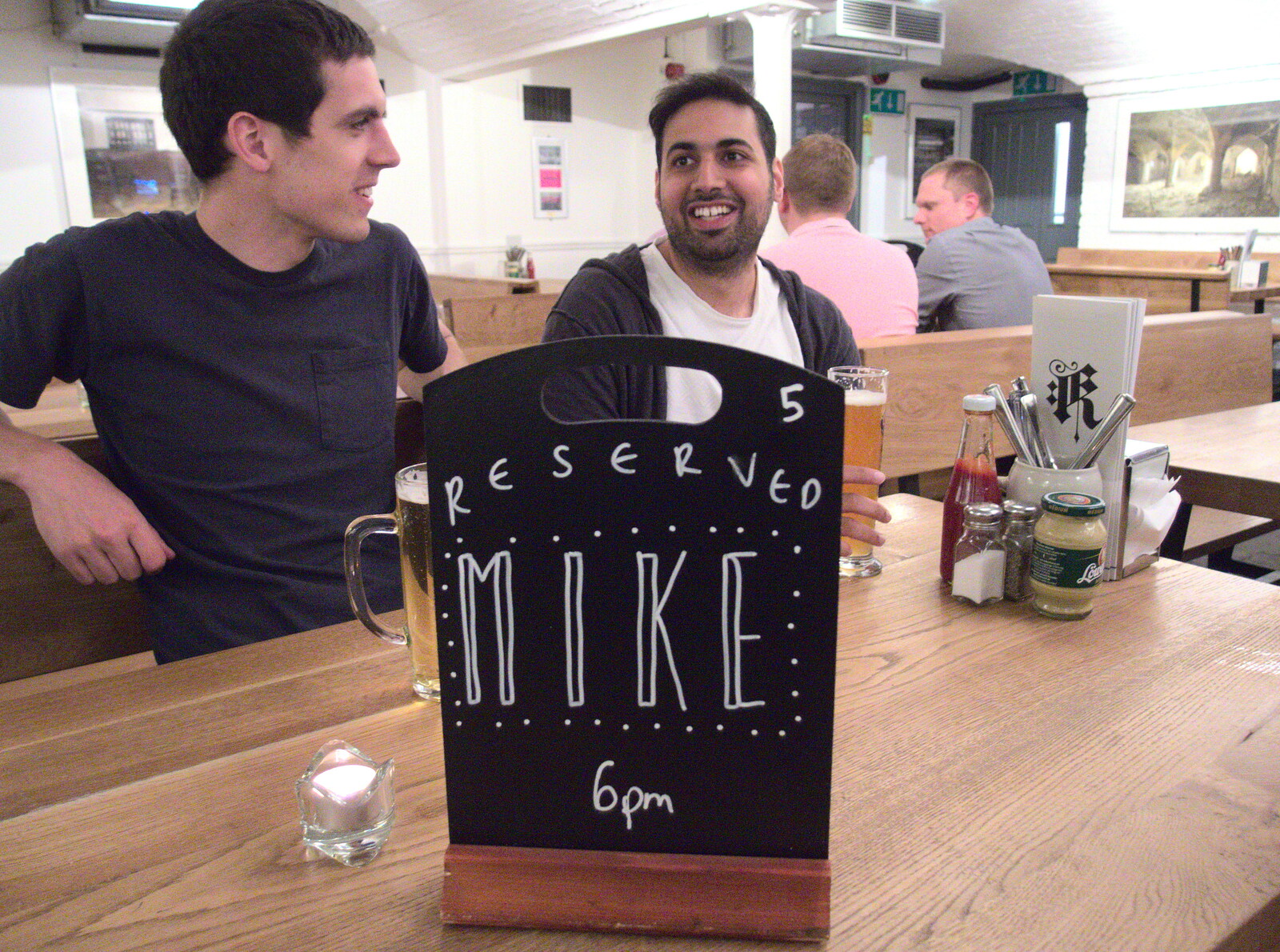 Our table: reserved for Mike from The BBs at New Buckeham, and Beers at Katzenjammer's, London - 16th May 2016