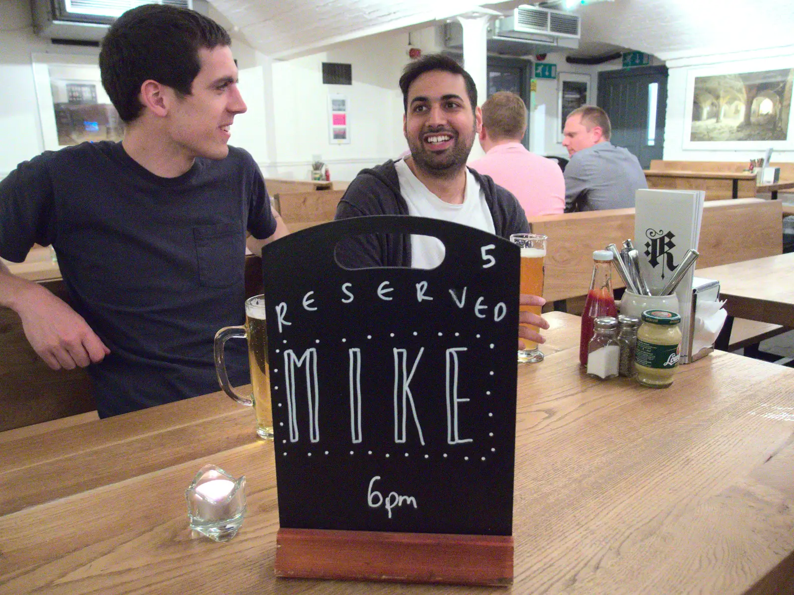 Our table: reserved for Mike, from The BBs at New Buckeham, and Beers at Katzenjammer's, London - 16th May 2016