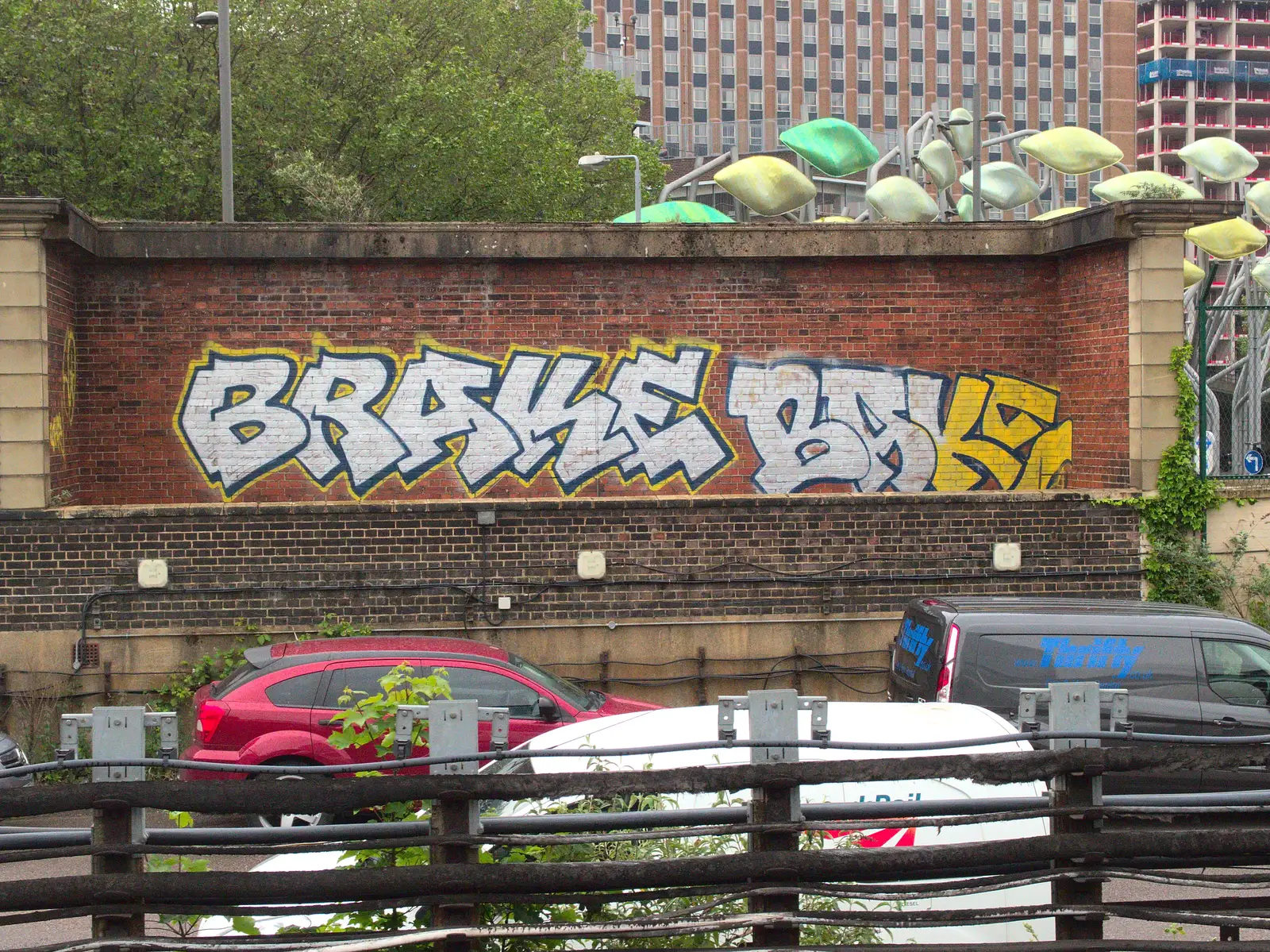 Some ancient Brake/Bake graffiti, from The BSCC at the Wortwell Bell, Wortwell, Norfolk - 26th May 2016