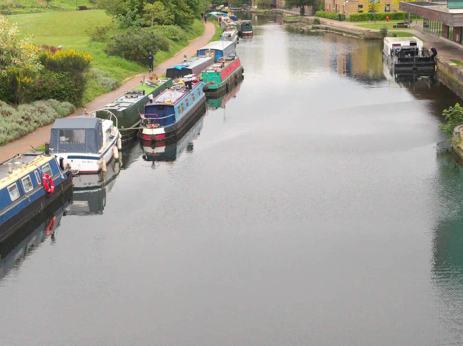 Longboats on the Regent Canal, from The BSCC at the Wortwell Bell, Wortwell, Norfolk - 26th May 2016