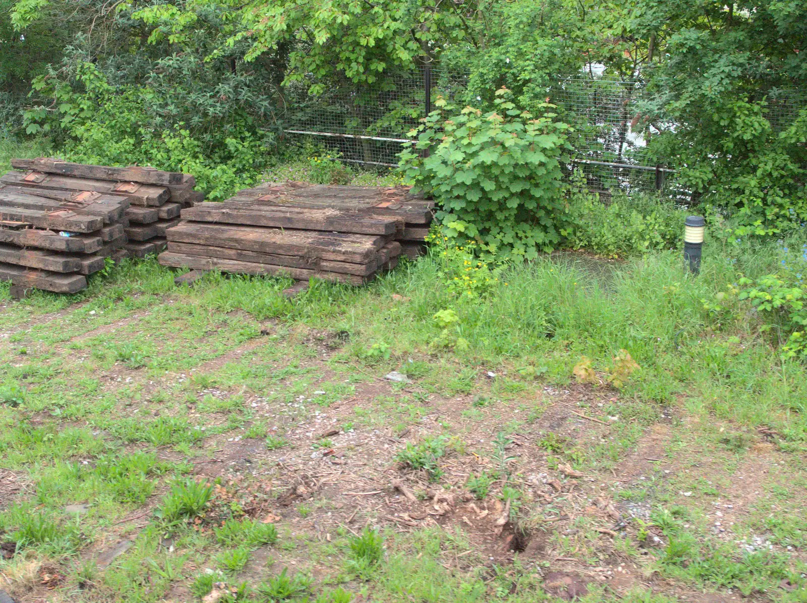 A pile of old sleepers, from The BSCC at the Wortwell Bell, Wortwell, Norfolk - 26th May 2016