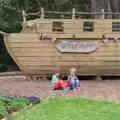 Harry and a temporary friend by the pirate ship, The BSCC at the Wortwell Bell, Wortwell, Norfolk - 26th May 2016