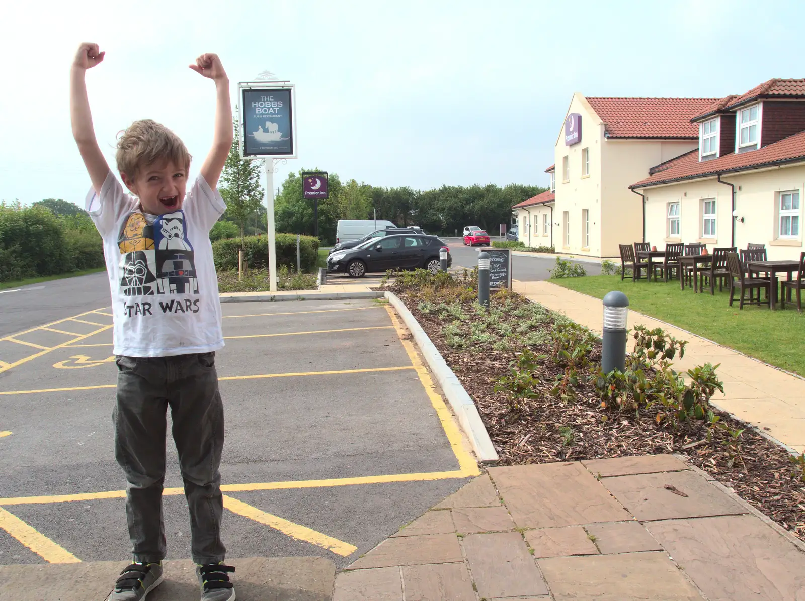 Fred goes 'hurrah' for hotels, from The Grand Re-opening of the Chagford Lido, Chagford, Devon - 28th May 2016