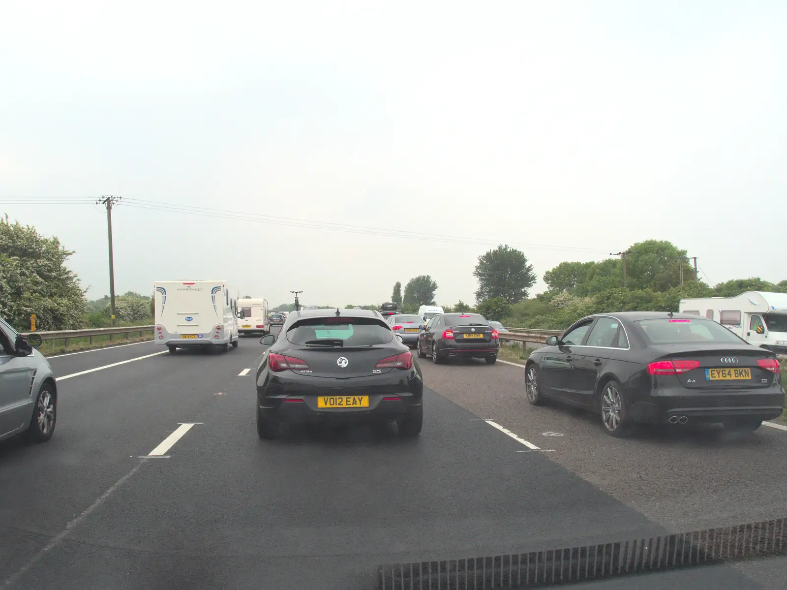 The front end of the epic queue on the M5, from The Grand Re-opening of the Chagford Lido, Chagford, Devon - 28th May 2016