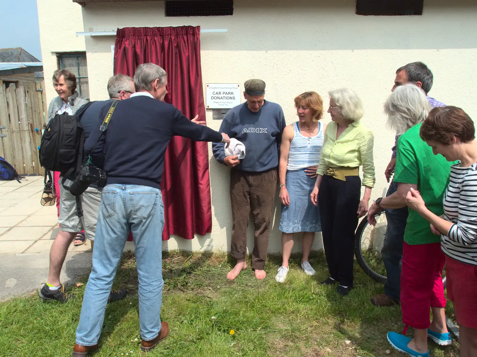 A photo is set up, from The Grand Re-opening of the Chagford Lido, Chagford, Devon - 28th May 2016