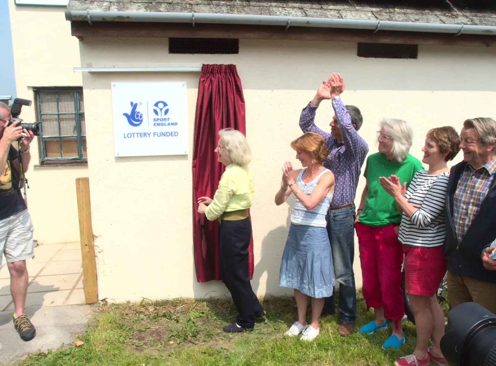 The pool is officially opened, from The Grand Re-opening of the Chagford Lido, Chagford, Devon - 28th May 2016